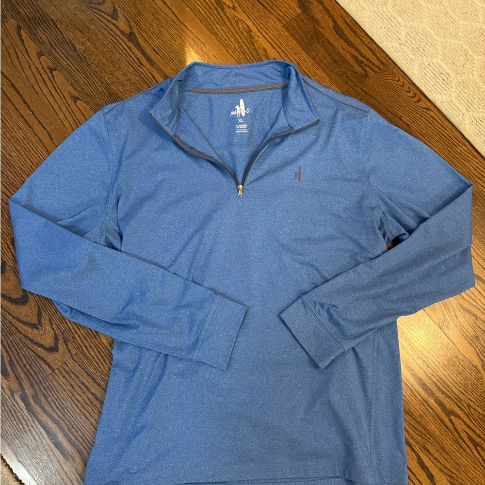 johnnie-O Heathered Blue Zip Pullover